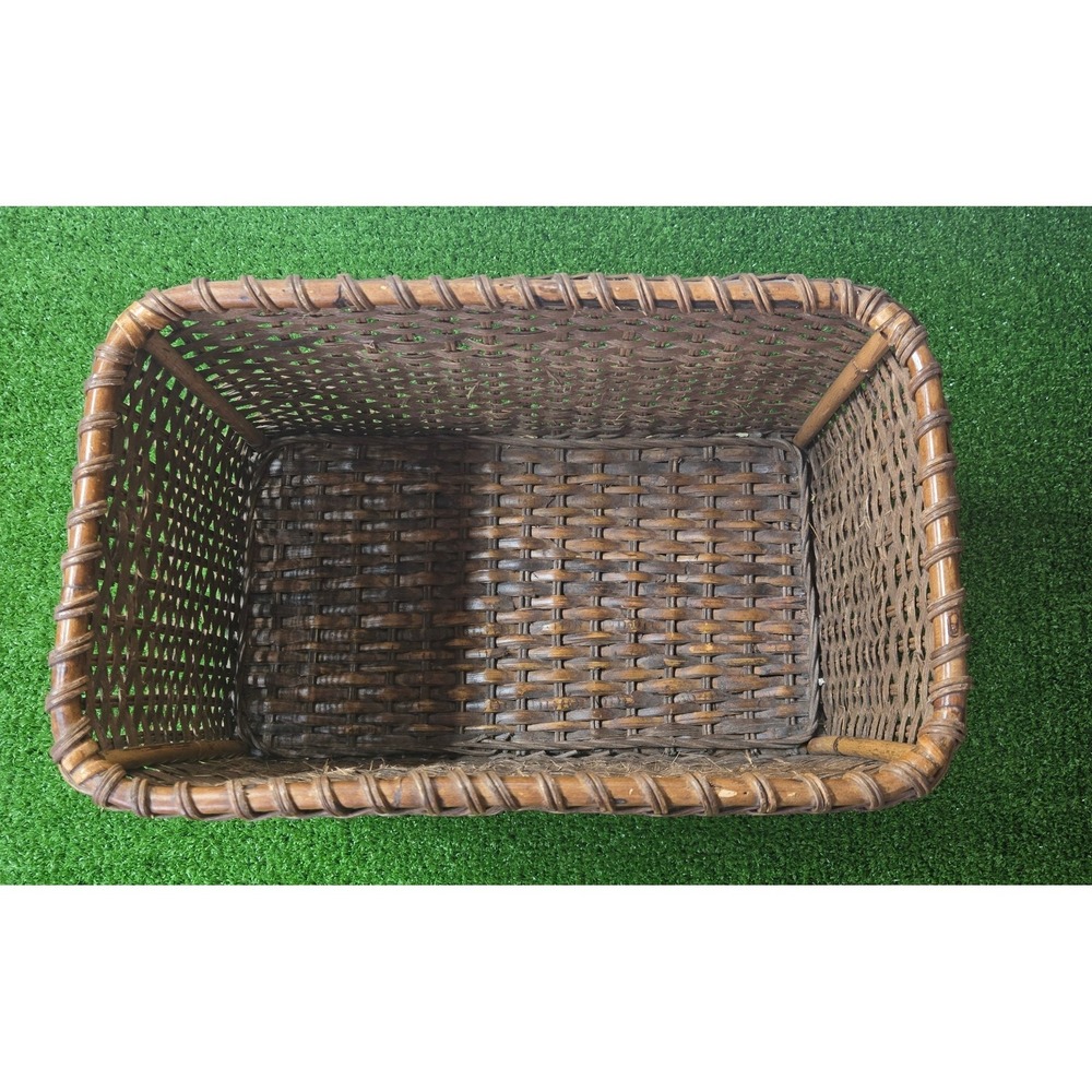 Large Rattan Woven Wicker Storage/ Decor Basket Rectangular